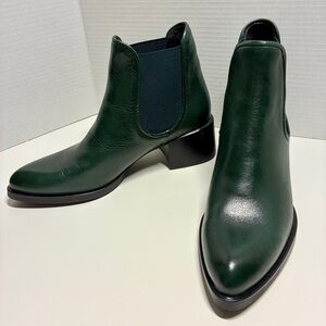 Green Leather Gravity Pope Saddle Boots